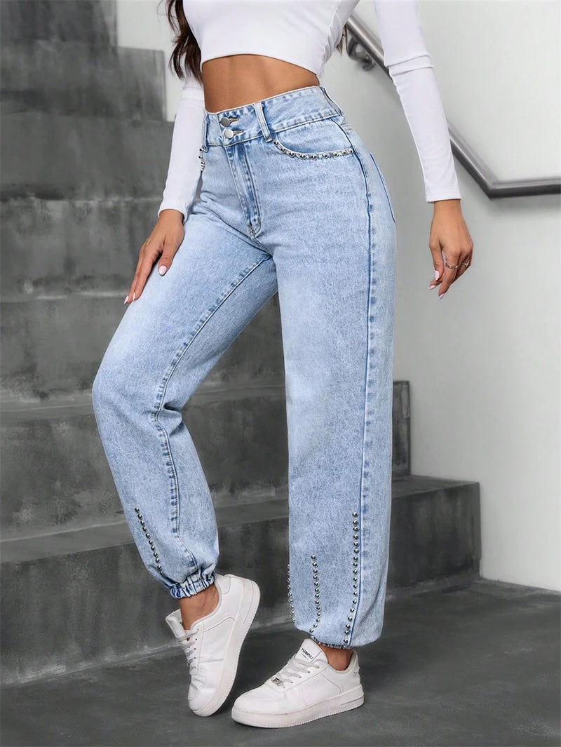 Calça jeans Retrô cintura alta - Elleganza